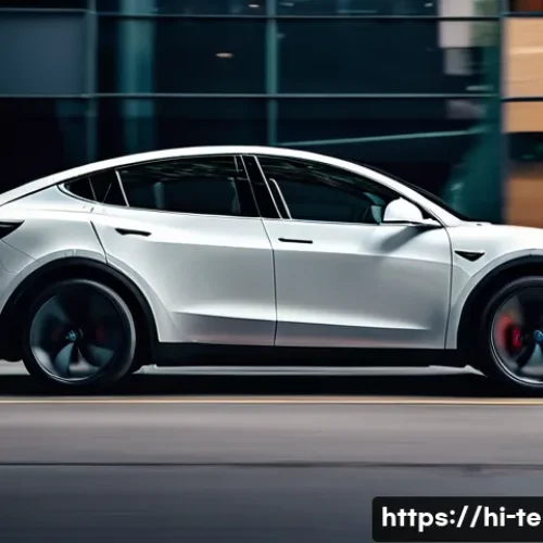테슬라 모델 Y의 최신 트렌드 - **Prompt 1: Urban Elegance and Futuristic Design**
    A pristine, sleek Tesla Model Y in a luminous...